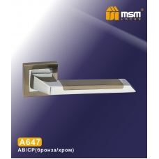 Ручка MSM Locks на квадратной накладке A647