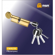 Цилиндровый механизм с повышенной защитой MSM Locks Перфорированный Ключ+Вертушка SW45/55